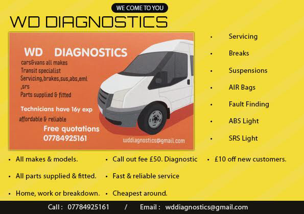 Logo of WD DIAGNOSTICS Car Mechanics In South Ockendon, Essex Logo of WD DIAGNOSTICS Car Mechanics In South Ockendon, Essex