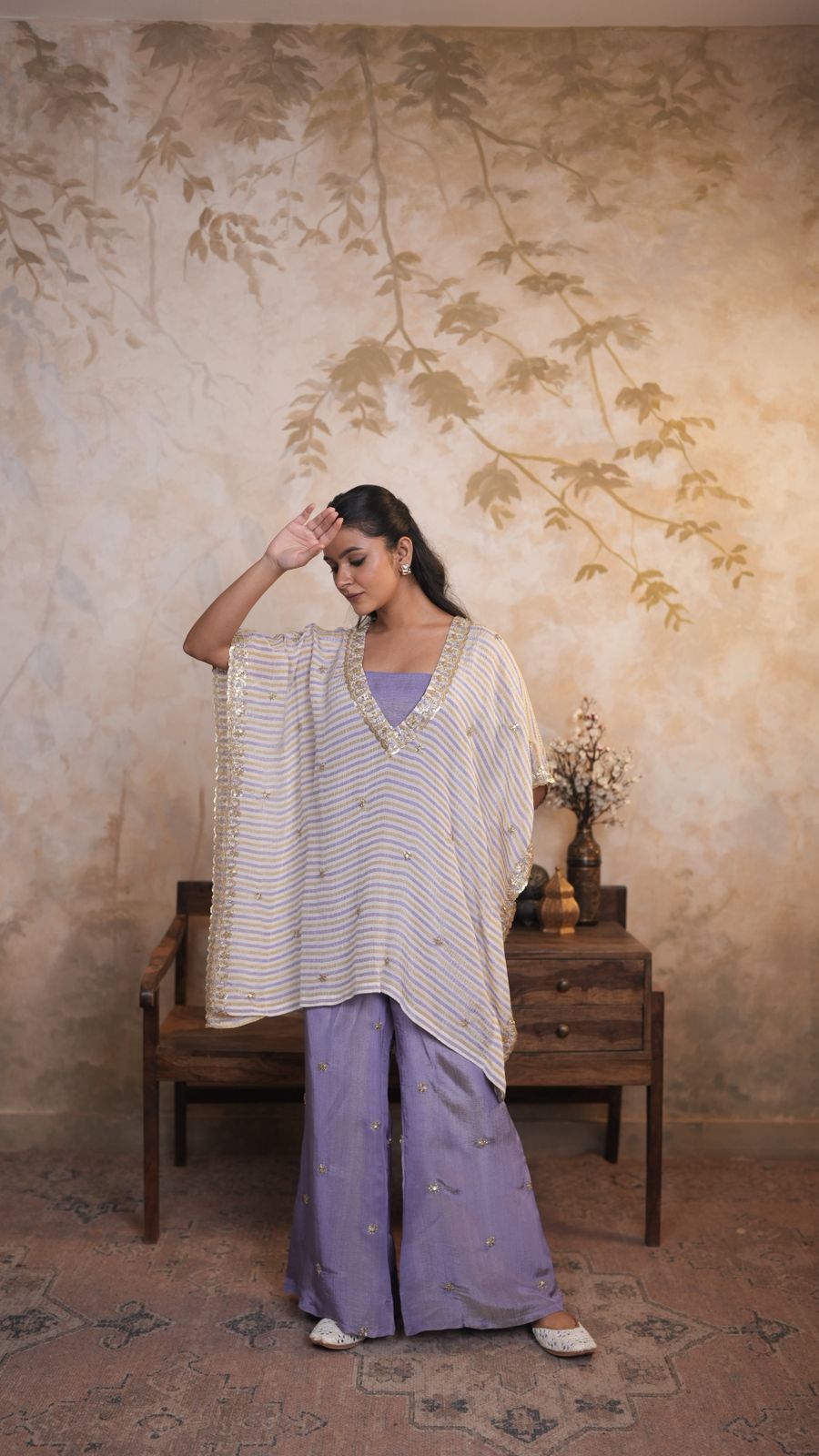 Logo of Designer Lavender Salwar Suit Suitable for Weddings and Ethnic Festivities