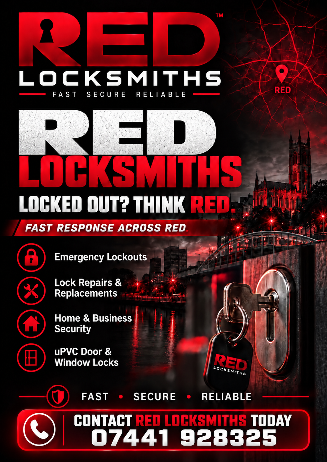 Logo of Red locksmiths Edinburgh