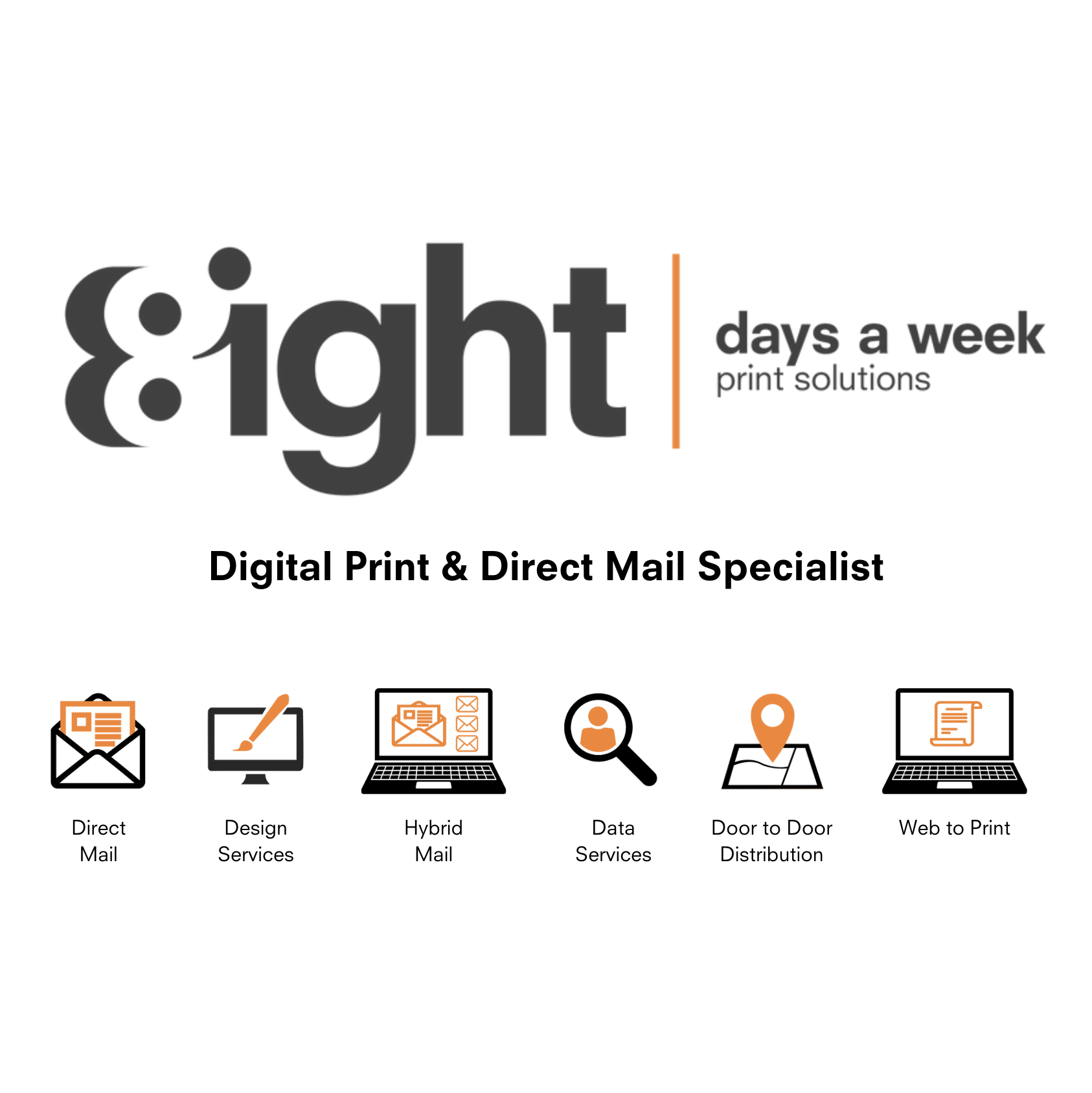 Logo of Eight Days a Week Print Solutions Direct Mail In Nottingham, Nottinghamshire