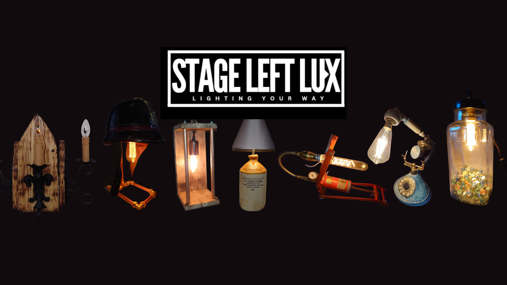 Logo of Stage Left Lux - Derbyshire unique lighting shop